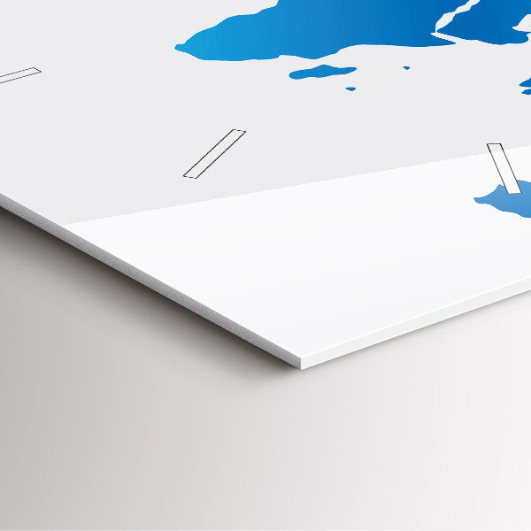 Skleněné hodiny čtvercové Mapa světa