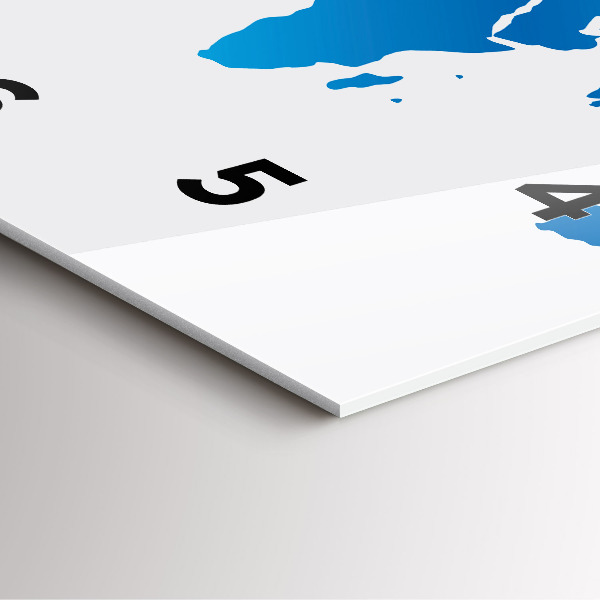 Skleněné hodiny čtvercové Mapa světa