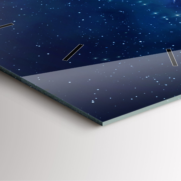 Skleněné hodiny čtvercové Hvězdy na tmavé obloze