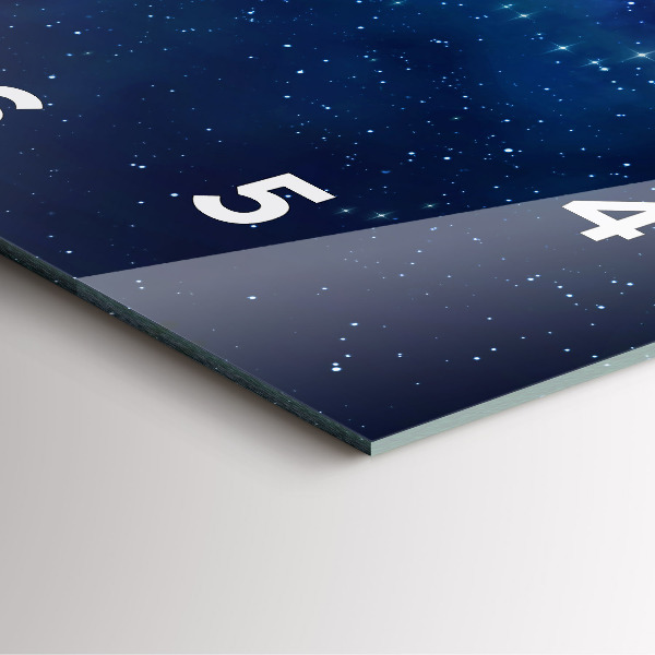 Skleněné hodiny čtvercové Hvězdy na tmavé obloze