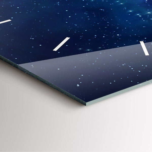 Skleněné hodiny čtvercové Hvězdy na tmavé obloze