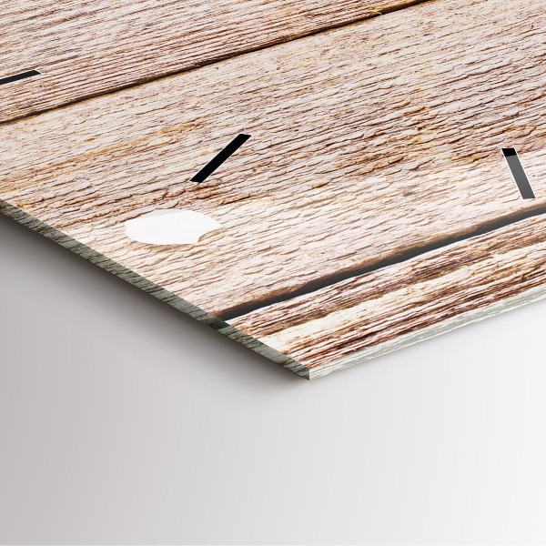 Skleněné hodiny čtvercové Květiny na dřevě