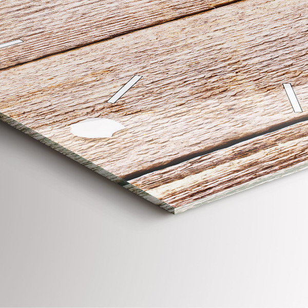 Skleněné hodiny čtvercové Květiny na dřevě