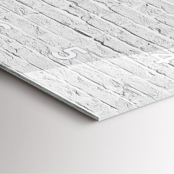 Skleněné hodiny čtvercové Světlá cihlová zeď