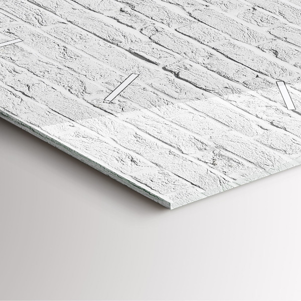 Skleněné hodiny čtvercové Světlá cihlová zeď