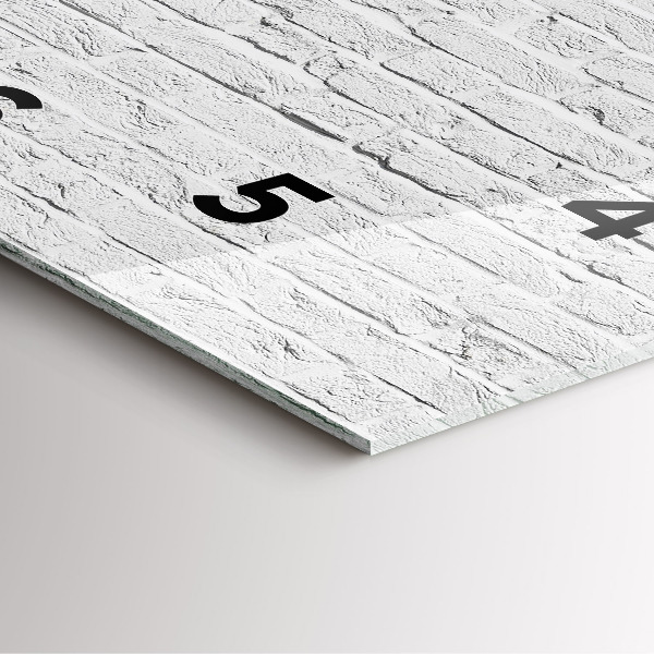 Skleněné hodiny čtvercové Světlá cihlová zeď