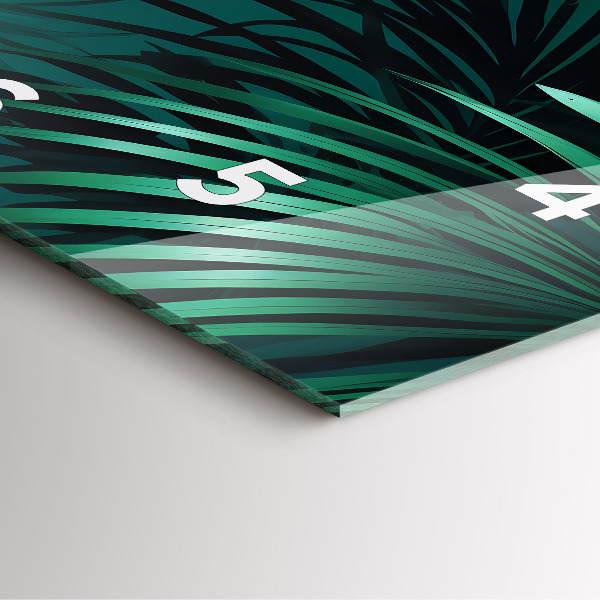 Čtvercové nástěnné hodiny Tropické listy