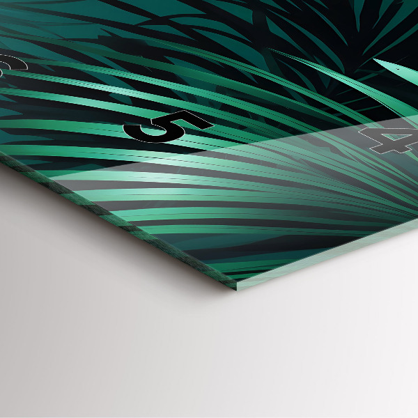 Čtvercové nástěnné hodiny Tropické listy