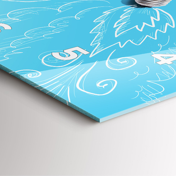 Čtvercové nástěnné hodiny Kresba žárovky