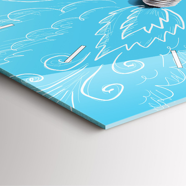 Čtvercové nástěnné hodiny Kresba žárovky