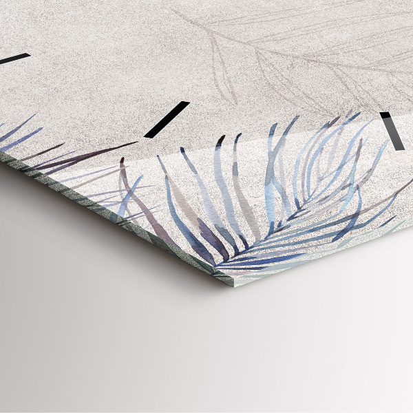 Čtvercové nástěnné hodiny Palmový list