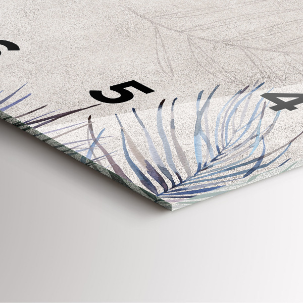 Čtvercové nástěnné hodiny Palmový list