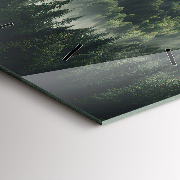 Čtvercové nástěnné hodiny Lesní krajina