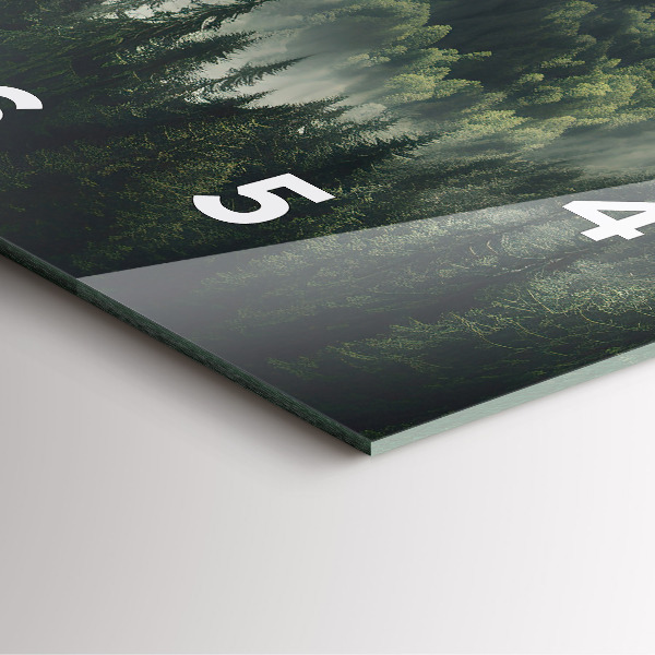 Čtvercové nástěnné hodiny Lesní krajina