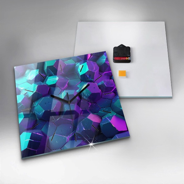 Čtvercové nástěnné hodiny Geometrické tvary