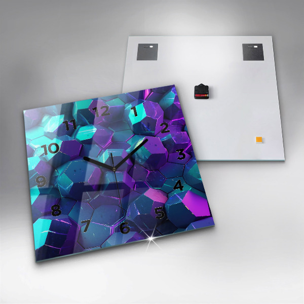 Čtvercové nástěnné hodiny Geometrické tvary