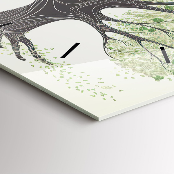 Čtvercové nástěnné hodiny Velký strom příroda