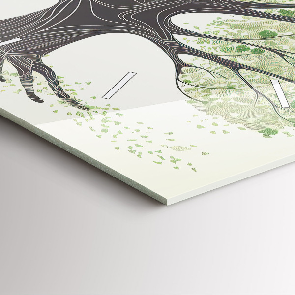 Čtvercové nástěnné hodiny Velký strom příroda