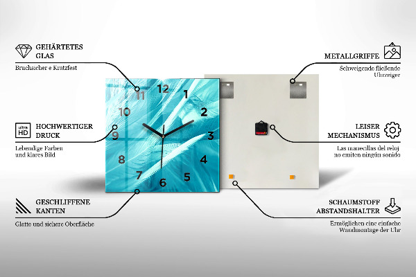 Čtvercové nástěnné hodiny Velký strom příroda