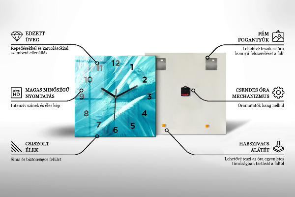 Čtvercové nástěnné hodiny Velký strom příroda