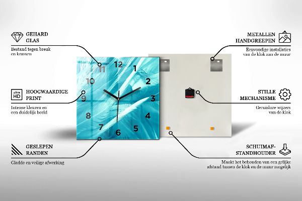 Čtvercové nástěnné hodiny Velký strom příroda