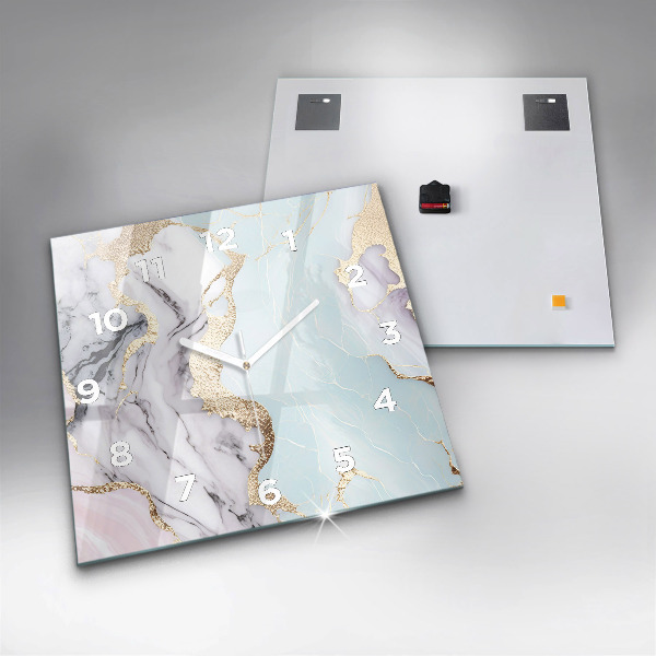 Čtvercové nástěnné hodiny Pastelový mramor