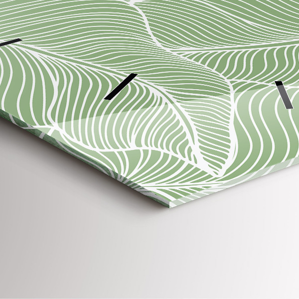 Čtvercové nástěnné hodiny Vzor přírodních listů