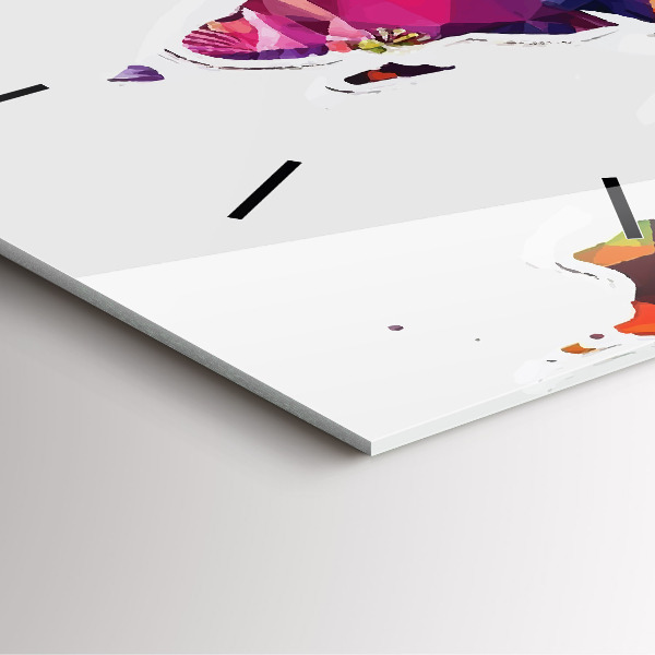 Čtvercové nástěnné hodiny Trojúhelníky na mapě světa