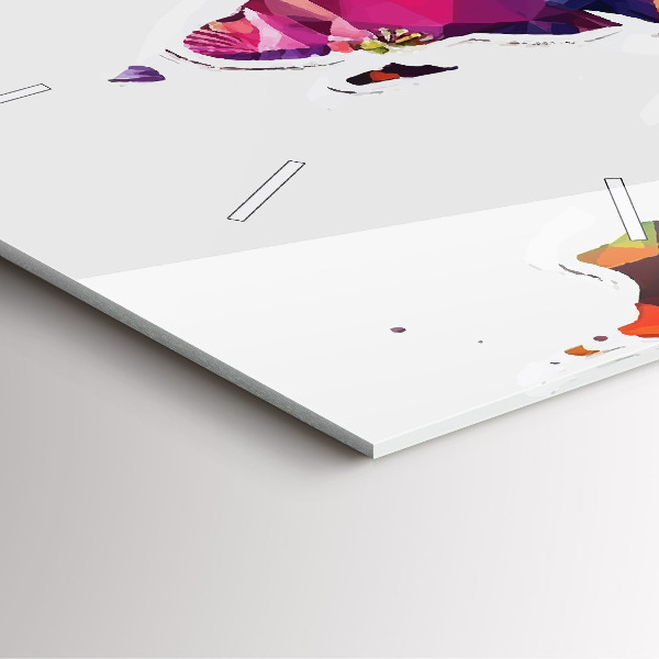 Čtvercové nástěnné hodiny Trojúhelníky na mapě světa