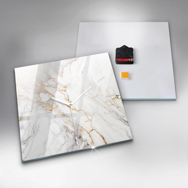 Čtvercové nástěnné hodiny Dekorativní mramor