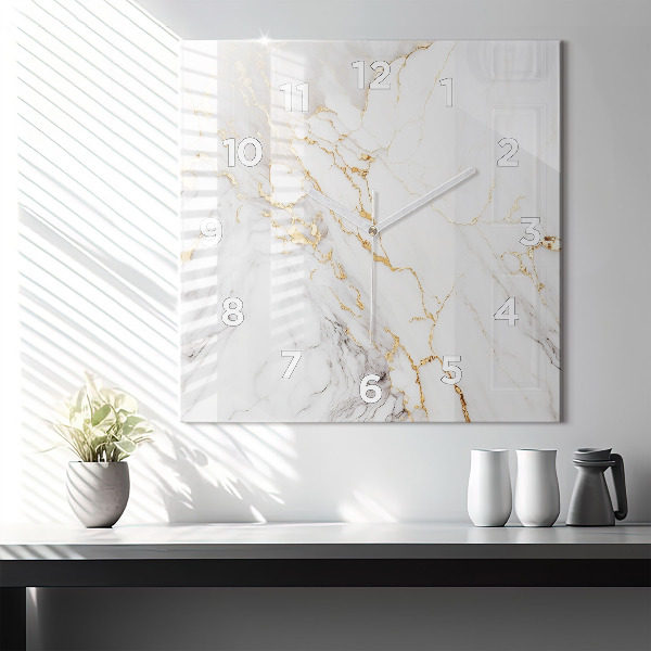 Čtvercové nástěnné hodiny Dekorativní mramor