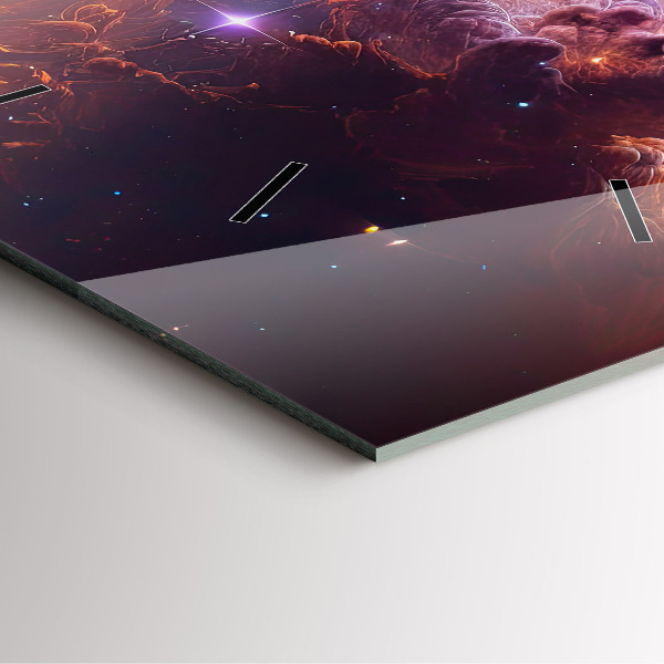 Čtvercové nástěnné hodiny Kosmický svět hvězd