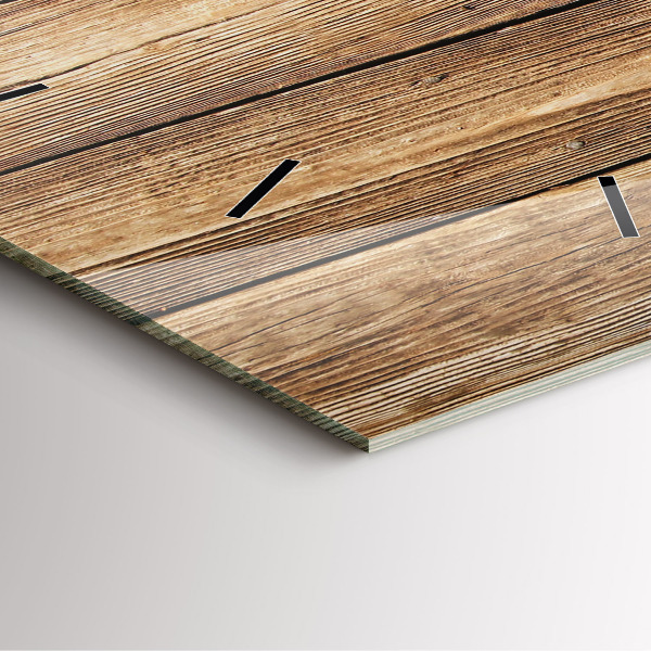 Skleněné hodiny čtvercové Dřevěná prkna