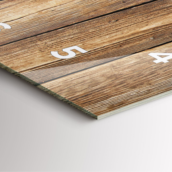 Skleněné hodiny čtvercové Dřevěná prkna