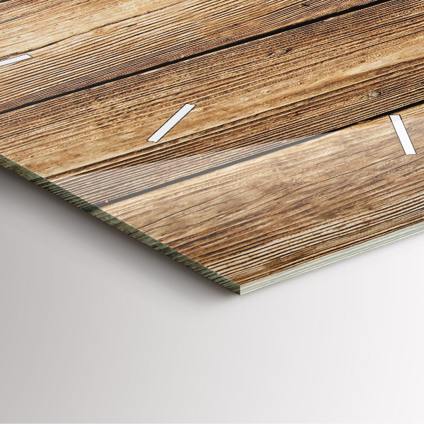 Skleněné hodiny čtvercové Dřevěná prkna