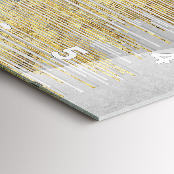 Čtvercové nástěnné hodiny Dekorativní vzor a zlato