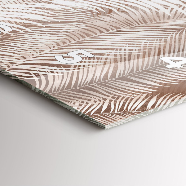 Čtvercové nástěnné hodiny Tropické boho listy