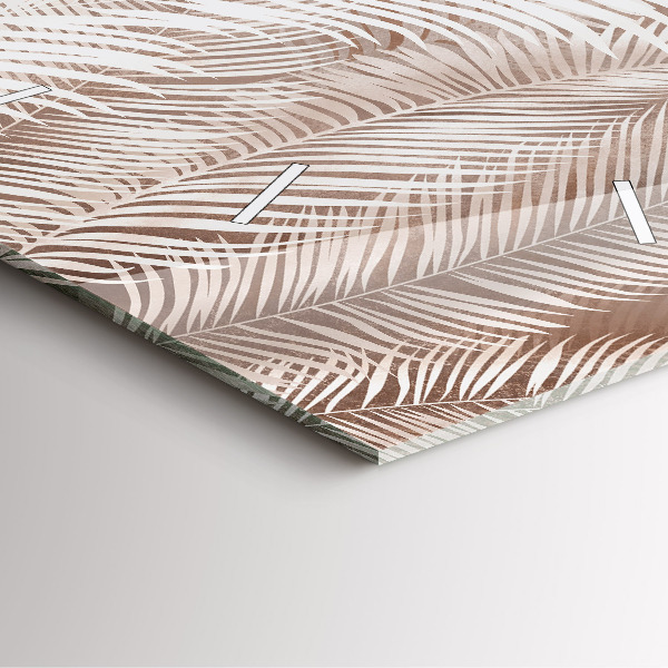 Čtvercové nástěnné hodiny Tropické boho listy