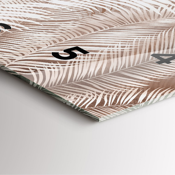 Čtvercové nástěnné hodiny Tropické boho listy