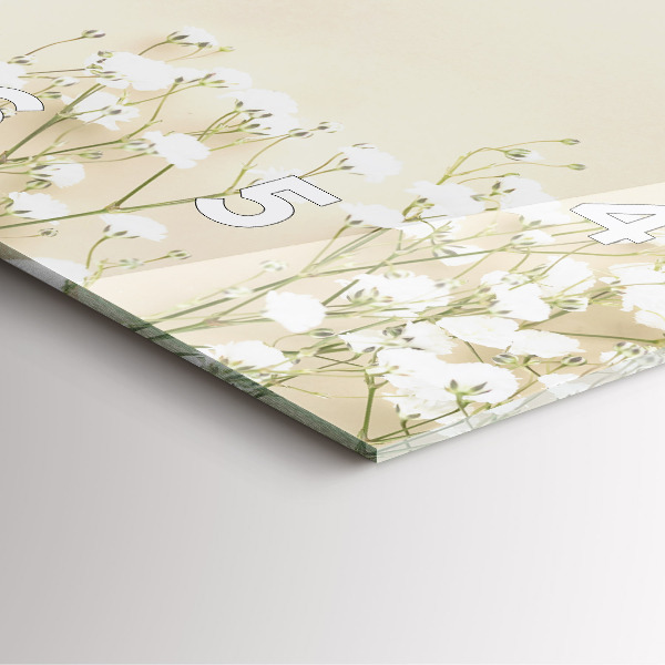 Čtvercové nástěnné hodiny Rozkvetlé květy gypsophily