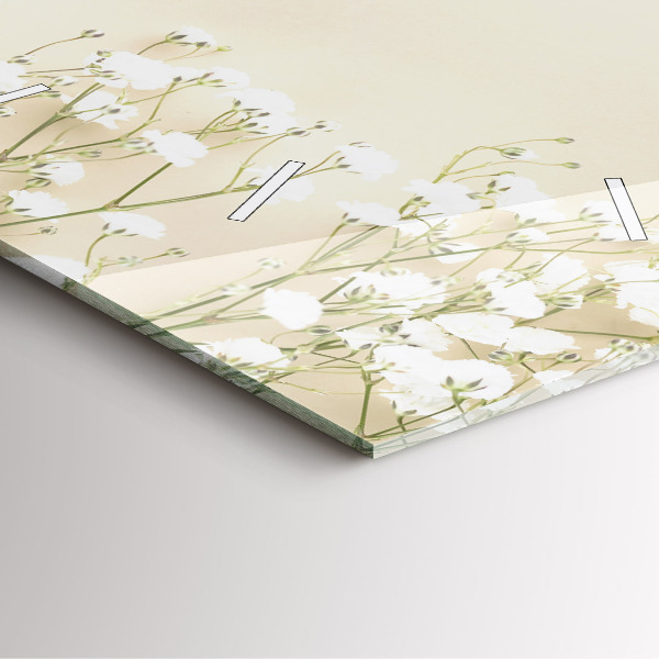 Čtvercové nástěnné hodiny Rozkvetlé květy gypsophily