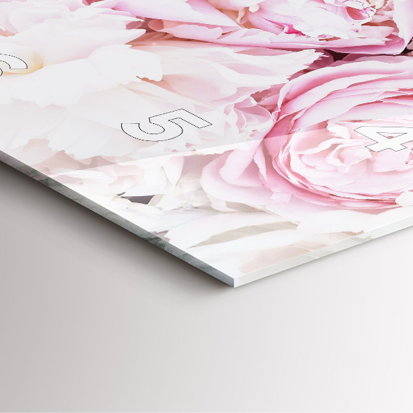 Čtvercové nástěnné hodiny Dekorativní květiny