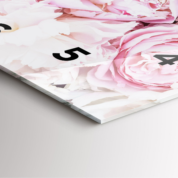 Čtvercové nástěnné hodiny Dekorativní květiny