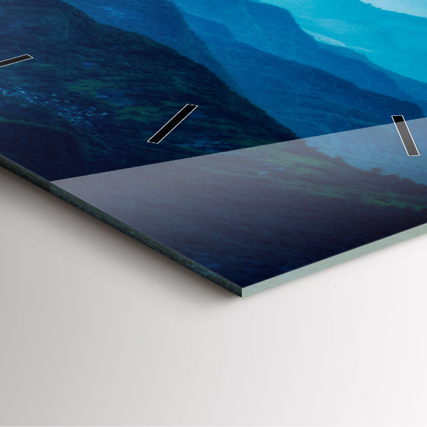 Skleněné hodiny čtvercové Akvarelové hory