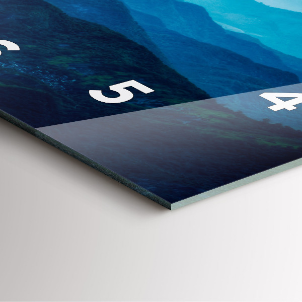 Skleněné hodiny čtvercové Akvarelové hory