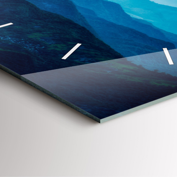 Skleněné hodiny čtvercové Akvarelové hory