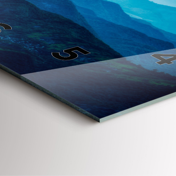 Skleněné hodiny čtvercové Akvarelové hory