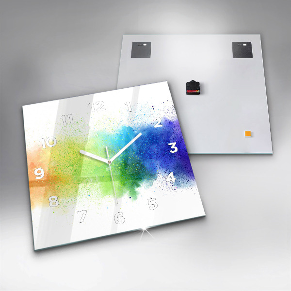 Čtvercové nástěnné hodiny Abstraktní duha