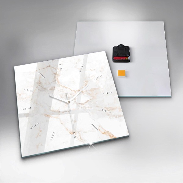 Čtvercové nástěnné hodiny Elegantní mramor