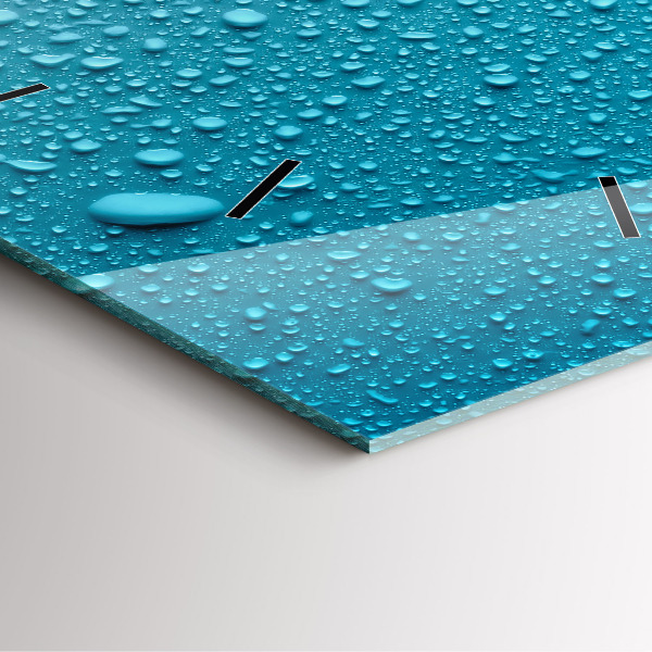 Čtvercové nástěnné hodiny Kapky vody na skle